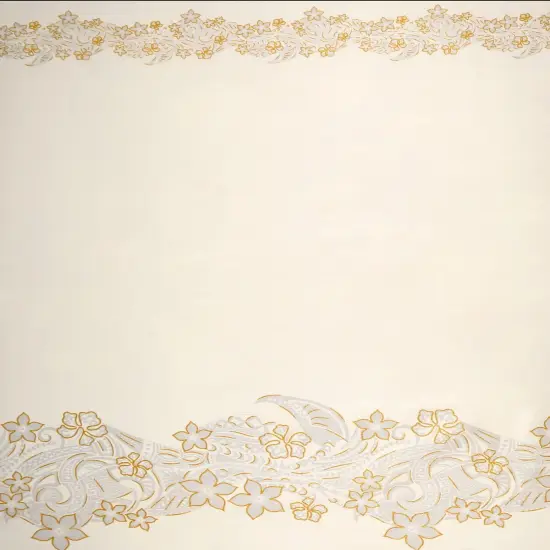 1 Yard Tiare Hibiscus Double Border Polyester Fabric 60 Inch Width {1}