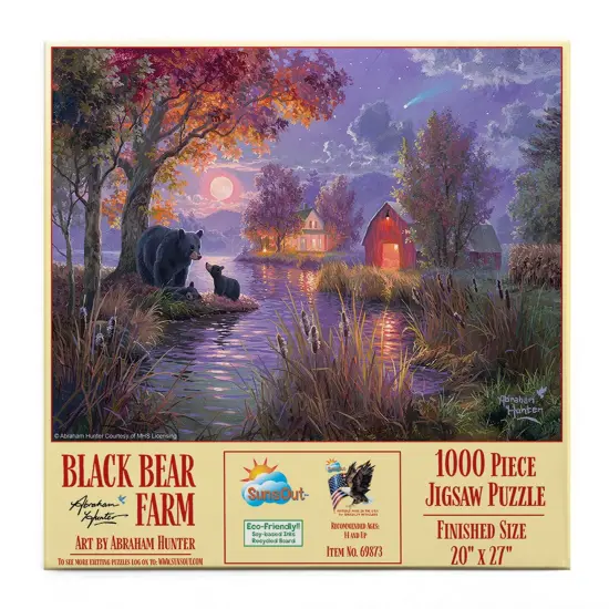 Sunsout Black Bear Farm 1000 pc Jigsaw Puzzle 69873 {4}