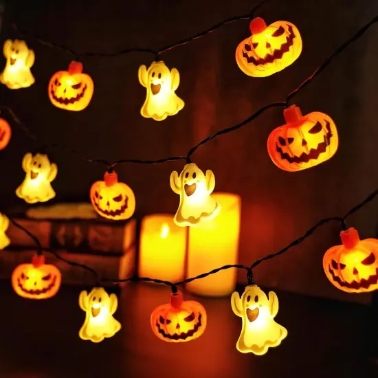 Halloween String Lights - Pumpkin Ghost Light {2}