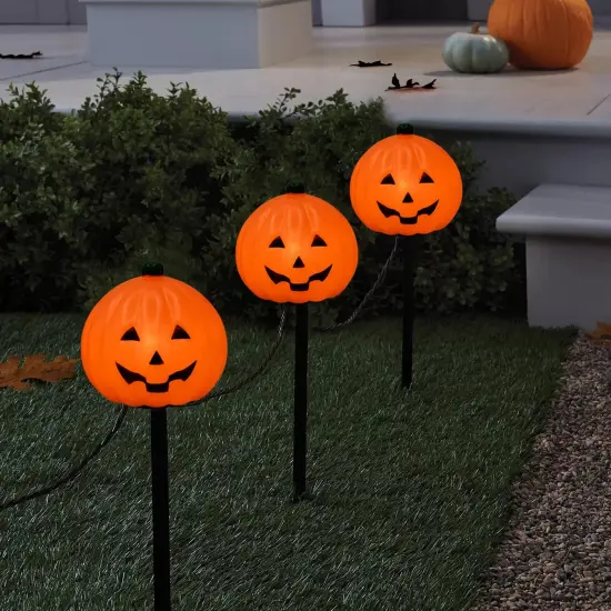 Halloween Pumpkin Pathway Markers Lights Outdoor {3}