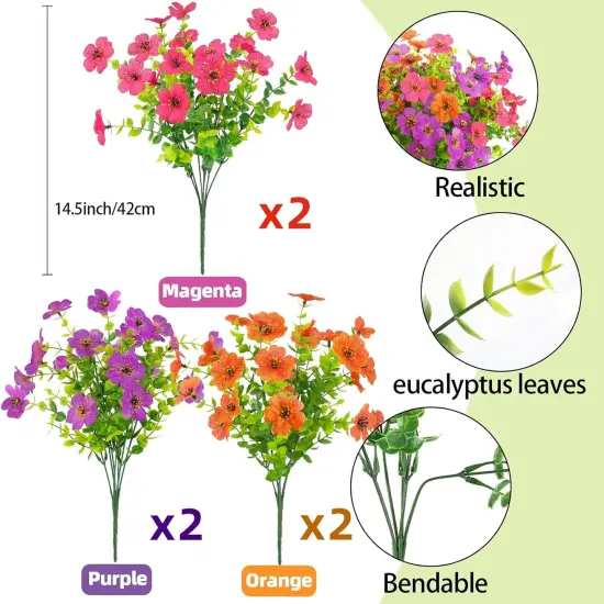 6PCS Artificial Mums Flowers {5}