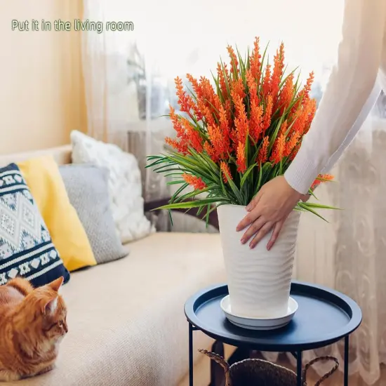Faux Monkey Grass Fall Flowers (Orange) {4}