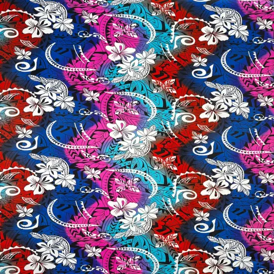 1 Yard Polynesian Tattoo And Plumeria Polyester Fabric For Apparel Crafts And Decorative Sewing Projects 45 Inch {5}