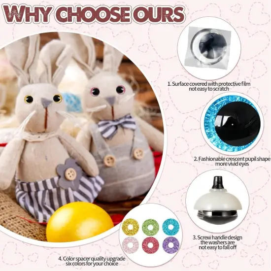 120pcs - Colorful Safety Eyes for Crocheting {2}