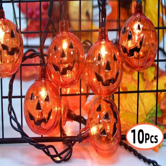 Halloween Pumpkin String Lights - 8.5 Feet (10 Clear Pumpkin) {3}