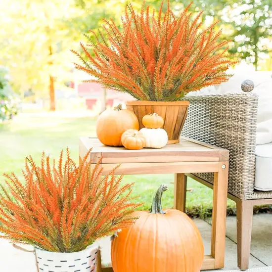 10 Pcs Fall Flower Bushes - Warm Orange {5}