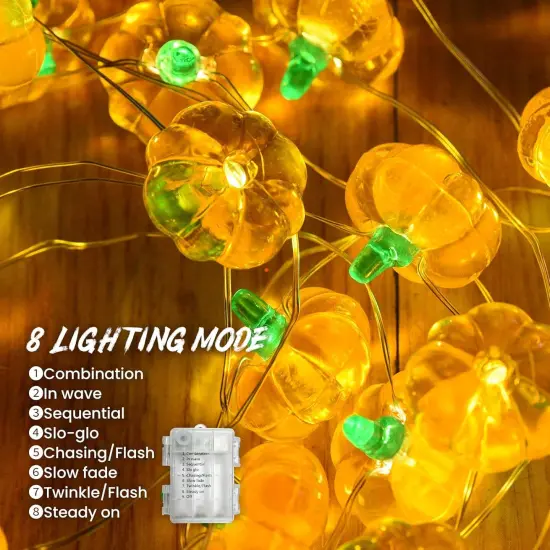 Jack-o-Lantern Pumpkin String Lights - 40LED, Pumpkin {2}