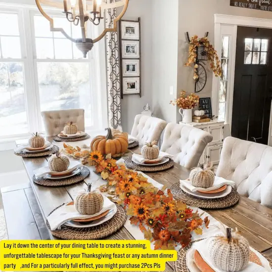 60 Inch Fall Garland (5 Ft) with Sunflowers and Pumpkins {5}