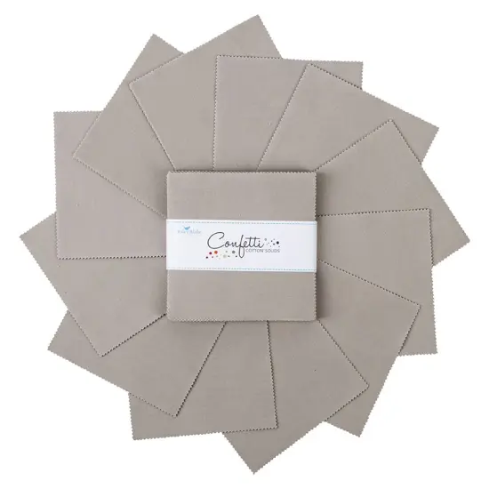 Confetti Cotton 5" Square Pack (Charm Pack / 5" Stacker) in Cobblestone byfor Riley Blake (5-120-COBBLESTONE-42) {3}