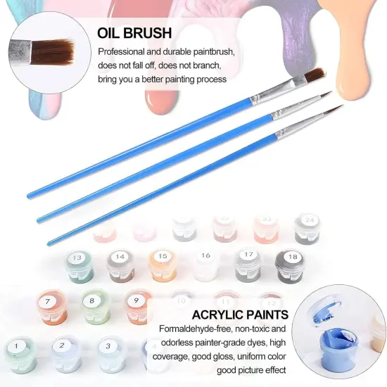 Paint by Number for Adults,16" x 20" Acrylic Paint by Numbers for Adults Beginner {4}