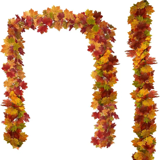 2 Pack Fall Garland Maple Leaf, 13.12Ft Hanging Thanksgiving Decor {1}