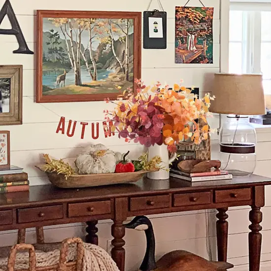 36Pcs Artificial Fall Eucalyptus Leaves {2}