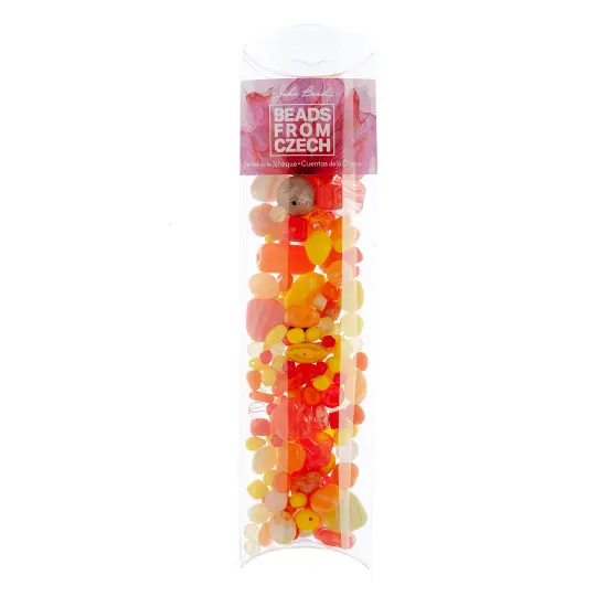 John Bead Mixed Czech Glass Beads Vial, 100g Citrus Delight {4}