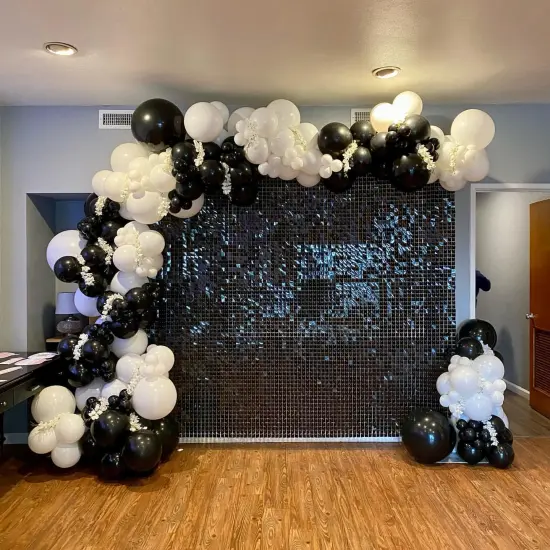 Black and White Balloon Arch Kit - Latex Balloons {4}