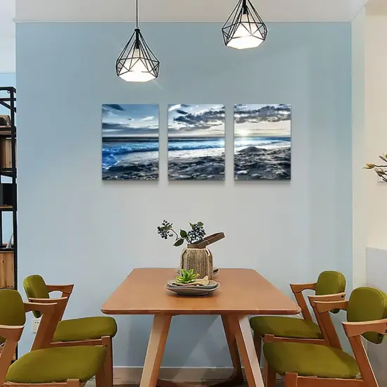 Summer Wall Decor For Bedroom Sea Wave Pictures Poster Print Artwork Room Home Walls Decor 3 Piece {2}