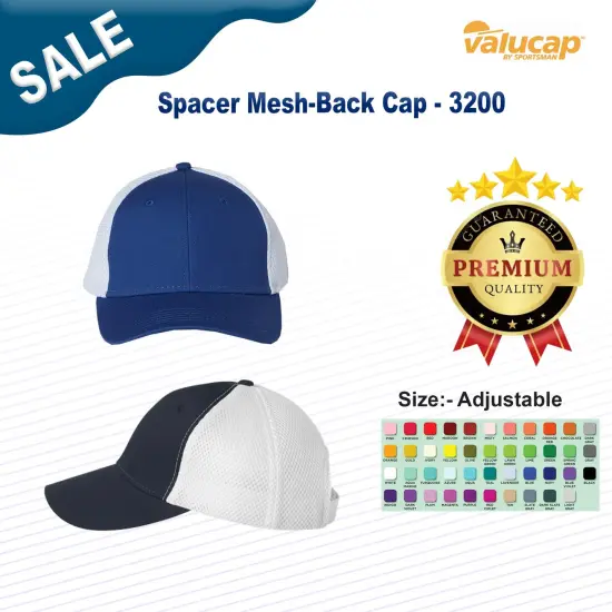 Valucap&reg; Spacer Mesh Back Cap Black {3}