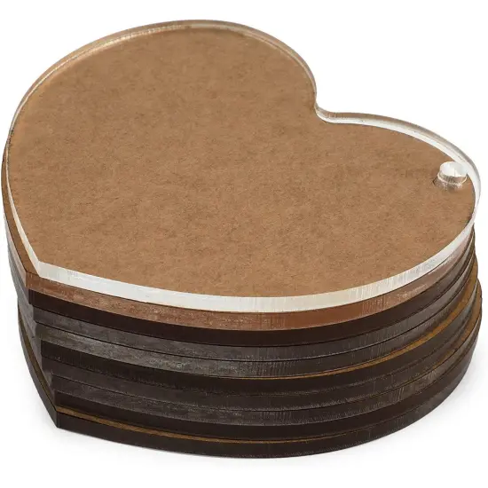 Bright Creations 10 Pack Acrylic Keychain Blanks with Metal Rings for DIY Crafts, Sublimation Keychain Blanks, Valentine’s Day Heart Shaped Transparent Tags, Personalized Wedding Favors (3x2.75 In) Silver {6}