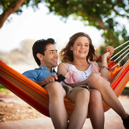 4E&rsquo;s Novelty Cotton Double Hammock - Portable Hammock with Ropes, Travel Bag, Max 450lb, Hammocks for Outside {5}