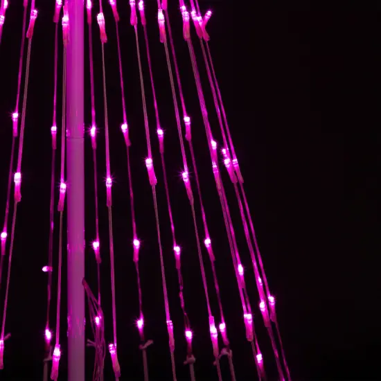 Northlight LED Lighted Show Cone Christmas Tree Outdoor Decoration - 4' - Pink White {7}