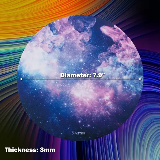 Insten Nebula Galaxy Mouse Pad Round, Non Slip Rubber Base, Smooth Surface Mat, For Home Office Gaming, Purple {5}