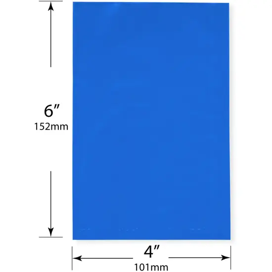 Plymor 4" x 6", Blue 2 Mil Flat Open Plastic Poly Bags {3}