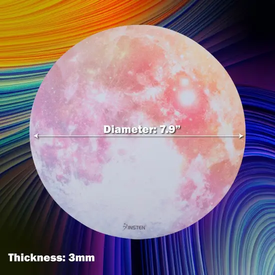 Insten Round Galaxy Mouse Pad for Home Office Gaming Computer Desk, Smooth Non Slip Rubber Mat, Pink Moon {5}