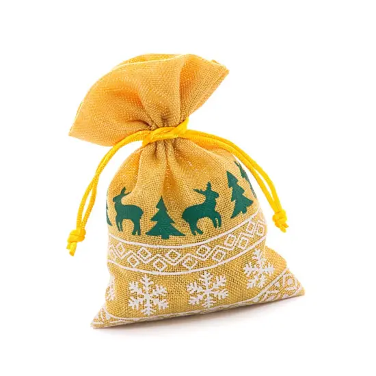 Holiday Faux Linen Gift Bags 8&rdquo; x 10&rdquo; Christmas Style {3}