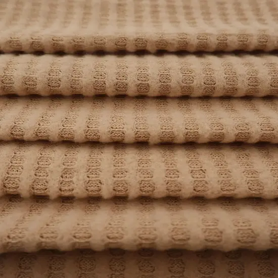 1 Yard Waffle Brushed Solid Fabric, 58/60&Prime; Wide Polyester Rayon Spandex Blend CHARCOAL GREY {4}