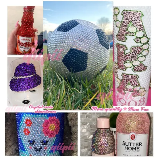 Silver Clear Flatback Resin Rhinestones with Glue - 2/3/4/5/6MM {4}