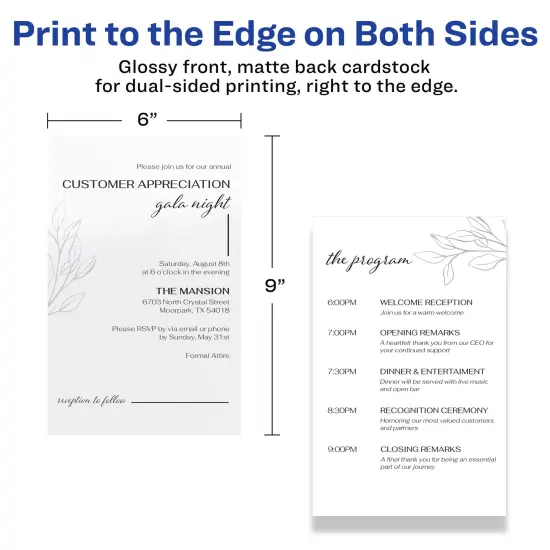 Avery 6" x 9" Rectangle, Glossy White Postcards {6}