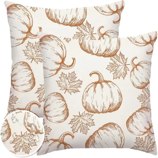 Set of 2 Fall Pillow Covers 20x20 Inch {1}