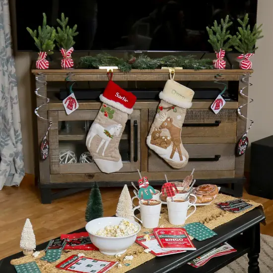 Big Dot of Happiness Christmas Pajamas - Holiday Plaid PJ Party Hanging Decor - Party Decoration Swirls - Set of 40 {4}