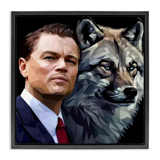 Stupell Industries Leonardo with Wolf Framed Floater Canvas Wall Art Design by Birch & Ink {7}