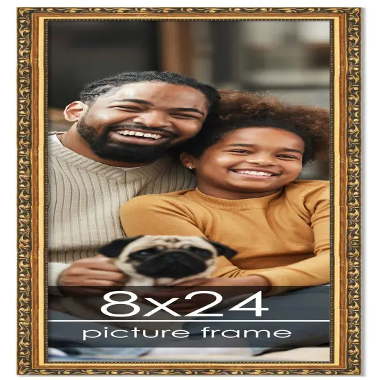 8x24 Museum-Quality Picture Frame with UV-Resistant Acrylic & Acid-Free Backing, Available in 4 Finishes - Gold, Silver, Bronze, and Black {1}