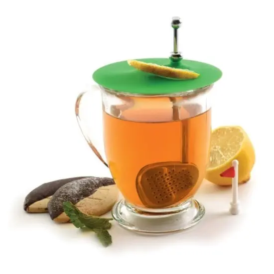 Norpro Stainless Steel Golf Tea Strainer with Cup Cover / Tea Catcher {3}