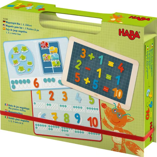 Magnetic Game Box 1 2 3 Numbers & You - 158 Magnetic Pieces in Travel Cardboard Carrying Case Multicolor {1}
