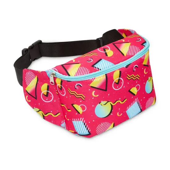 Retro 90's Fanny Pack for Teens, Insulated Waist Bag Cooler with Adjustable Strap, Pink (9 x 6 In) {7}