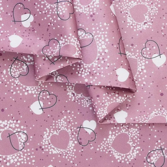 Mook Fabrics Hearts Adored Printed PUL Fabric [60 in. Wide] - By The Yard Plum {2}