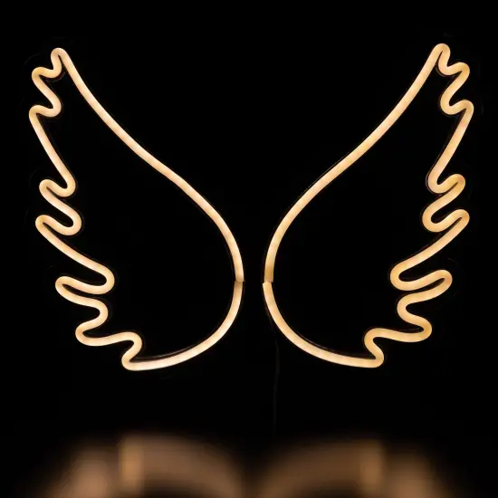 Northlight LED Angel Wings Neon Lighted Christmas Decoration - 17.5" White {5}
