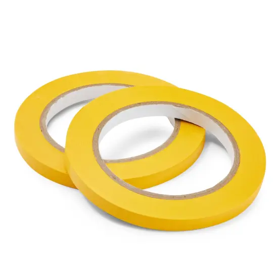 2 Rolls Vinyl Pinstripe Fine Line Tape, 3/8-Inch Wide by 36-Yards Long Each, Gym Floor Tape for Marking Warehouse Grid Lines (72 Yards Total, Yellow) {7}