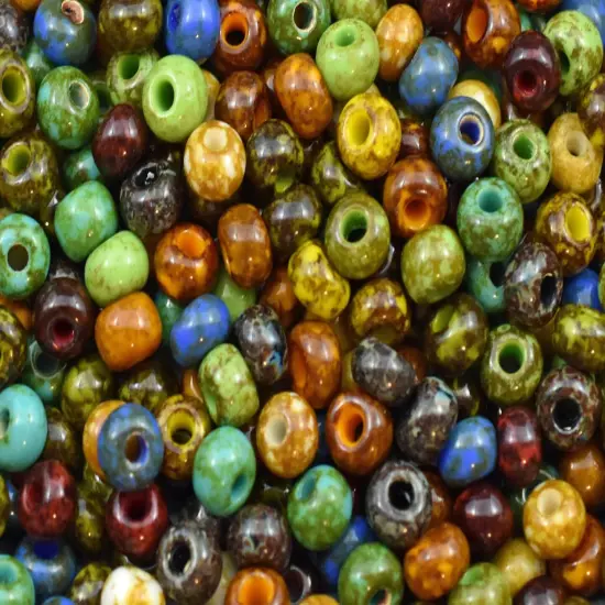 50G Mixed Picasso Czech 2/0 Seed Beads - Czech Glass Seed Beads {4}