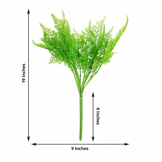 2 Green 19" ARTIFICIAL Asparagus Fern LEAVES Faux Greenery Stems Party Supplies {4}