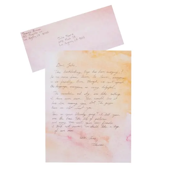 Watercolor Stationery Paper and Envelopes Set, 6 Assorted Colors (8.5 x 11 In, 48 Sheets and 24 Envelopes Set) Multicolor {3}