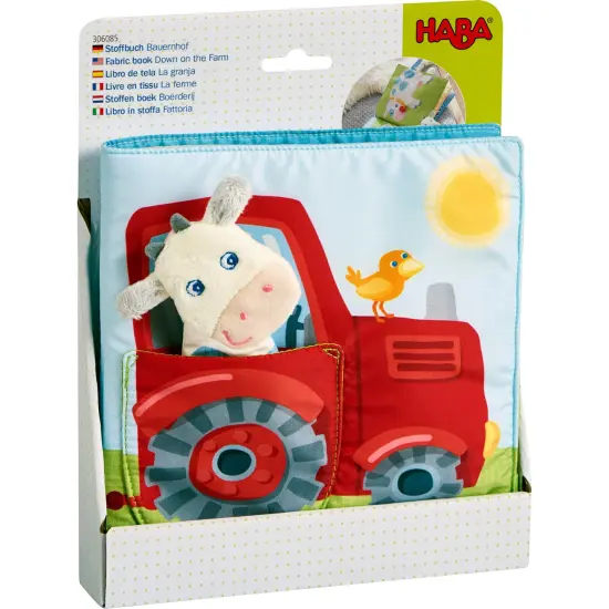 HABA Busy Book for Babies 6-12 months, Farm Fabric Book with Finger Puppet for Babies, Sensory Book for 6-12 Months Multicolor {4}