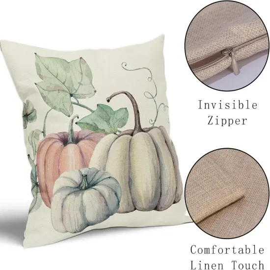 Set of 2 Fall Decor Pillow Covers 18x18 Inch {4}