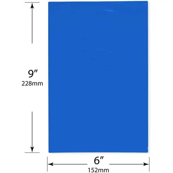 Plymor 6" x 9", Blue 2 Mil Flat Open Plastic Poly Bags {3}