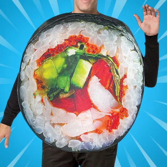 Get Real Sushi Roll Adult Costume Funny Food Tunic Photo Print Halloween Party Outfit {6}