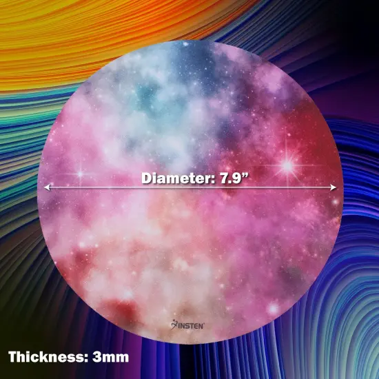 Insten Round Galaxy Mouse Pad for Home Office Gaming Computer Desk, Smooth Non Slip Rubber Mat, Pink Nebula {5}