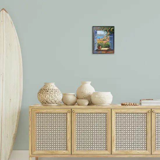 Stupell Industries Mediterranean Window View Framed Giclee Wall Art Design by LSR Design Studio {2}