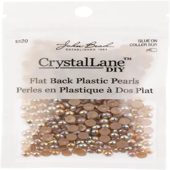 Crystal Lane DIY SS20(5mm) Plastic Pearl Flatback Rhinestones, 575pcs Brown AB {3}